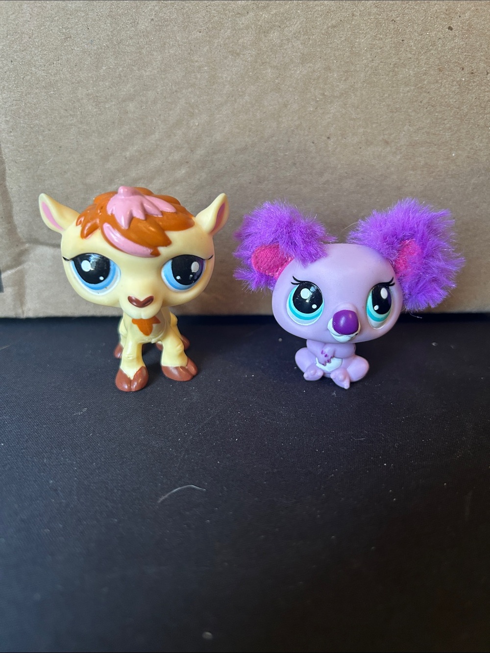 Littlest Pet Shop Purple Koala with Fuzzy Ears & Yellow Camel